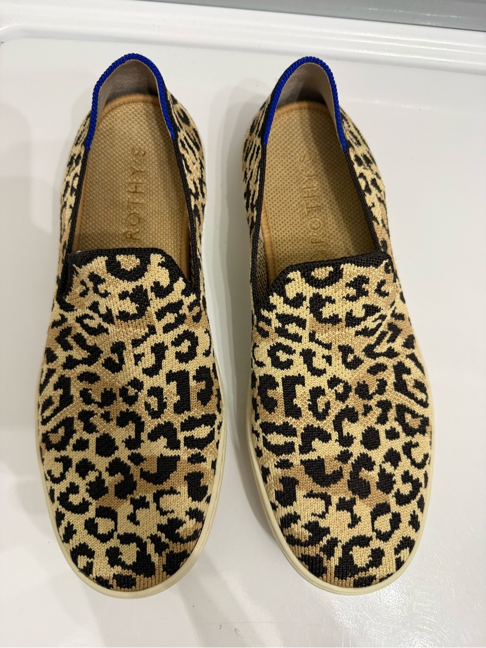Rothy's Leopard Knit Slip-On Sneakers